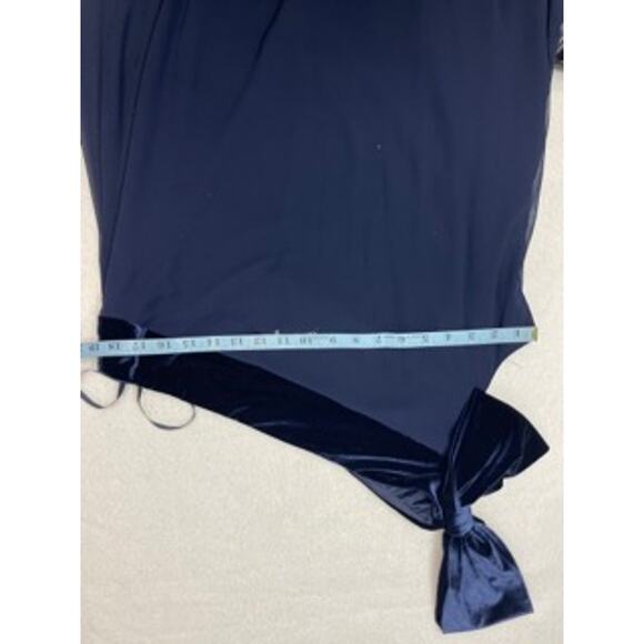RALPH LAUREN sz 14 1X plus Navy blue One Shoulder Velvet Bow party Dress NWT B85 - Picture 5 of 8
